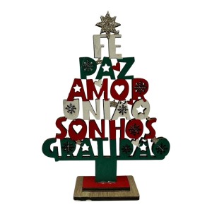 MINI ÁRVORE DE NATAL EM MDF 