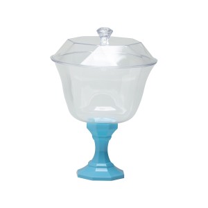 TAÇA C/TAMPA AZUL CLARO