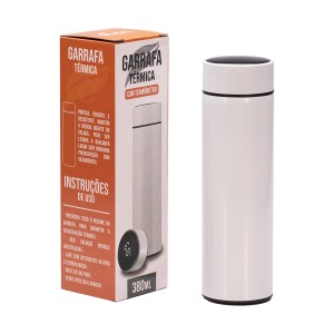 GARRAFA TÉRMICA C/TERMÔMETRO BRANCA