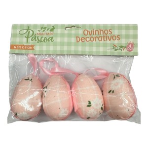 OVOS DECORATIVOS PÁSCOA  PCT C/4 ROSA